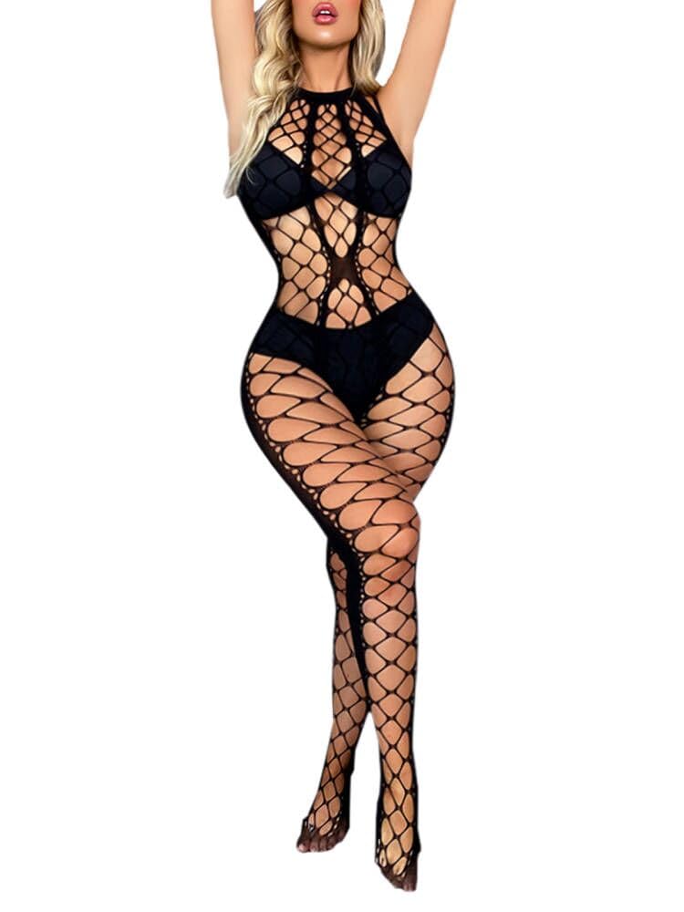 Buitifo Femmes Bas de Lingerie Bodystocking Fishnet Bodys Sexy Nuisettes