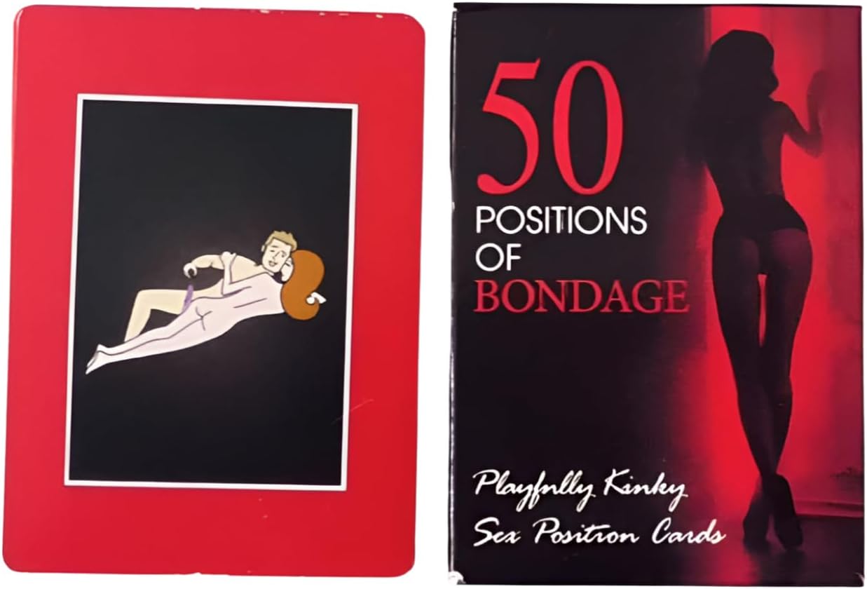 Jeux de Soumission pour Couple - 50 Positions de Sexe Bondage, Jeux érotiques, Idéal Cadeau femme Cadeau homme Cadeau couple Jouet adulte BDSM, Utilisable avec menottes Kit bondage ou Sex toýs femme