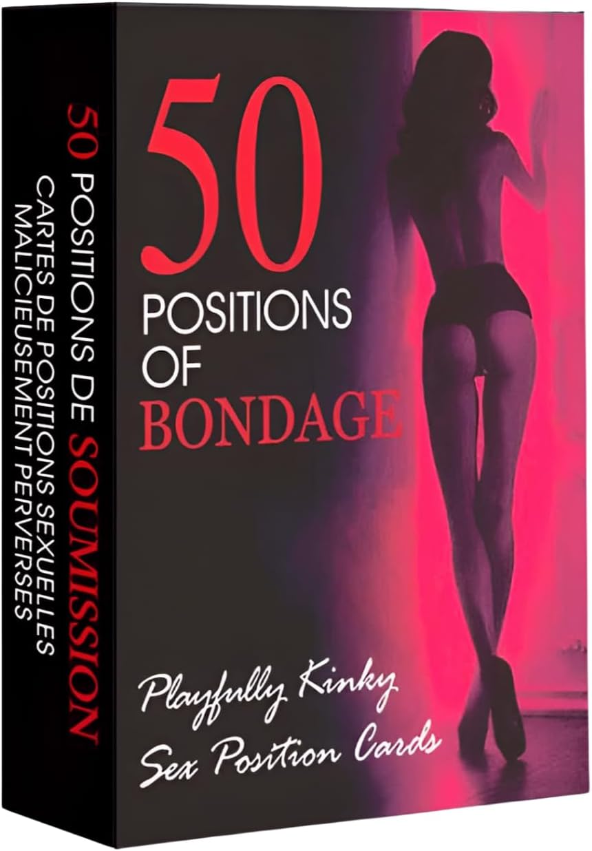 Jeux de Soumission pour Couple - 50 Positions de Sexe Bondage, Jeux érotiques, Idéal Cadeau femme Cadeau homme Cadeau couple Jouet adulte BDSM, Utilisable avec menottes Kit bondage ou Sex toýs femme