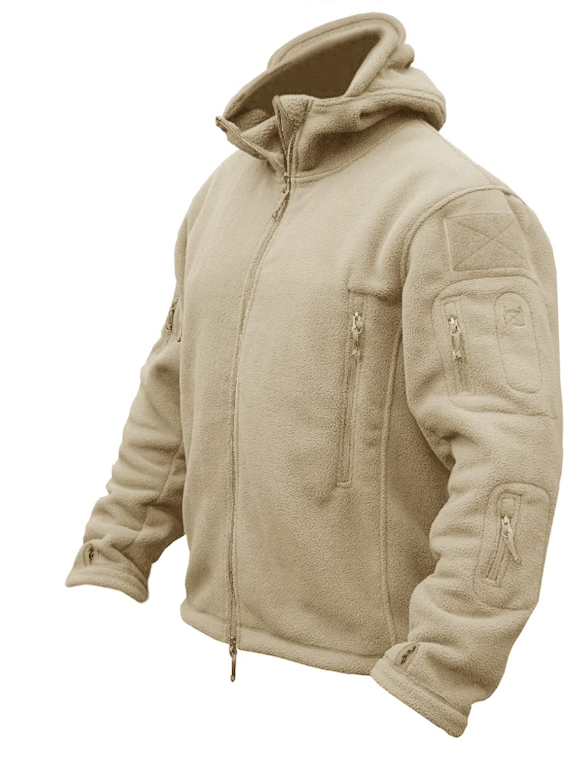 CRYSULLY Men's Military Tactical Sport Warm Fleece Hooded Outdoor Adventure Jacket Coats