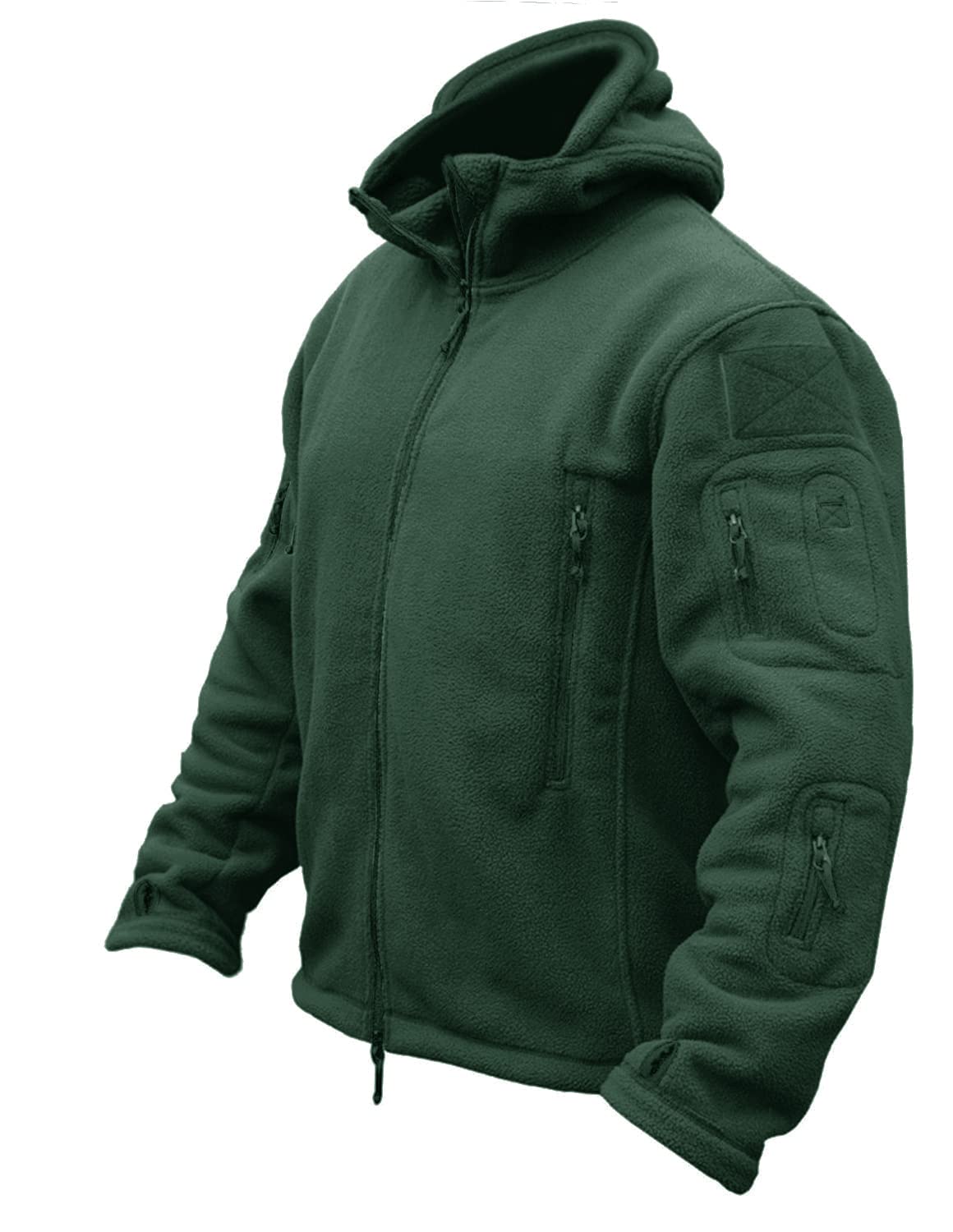 CRYSULLY Men's Military Tactical Sport Warm Fleece Hooded Outdoor Adventure Jacket Coats
