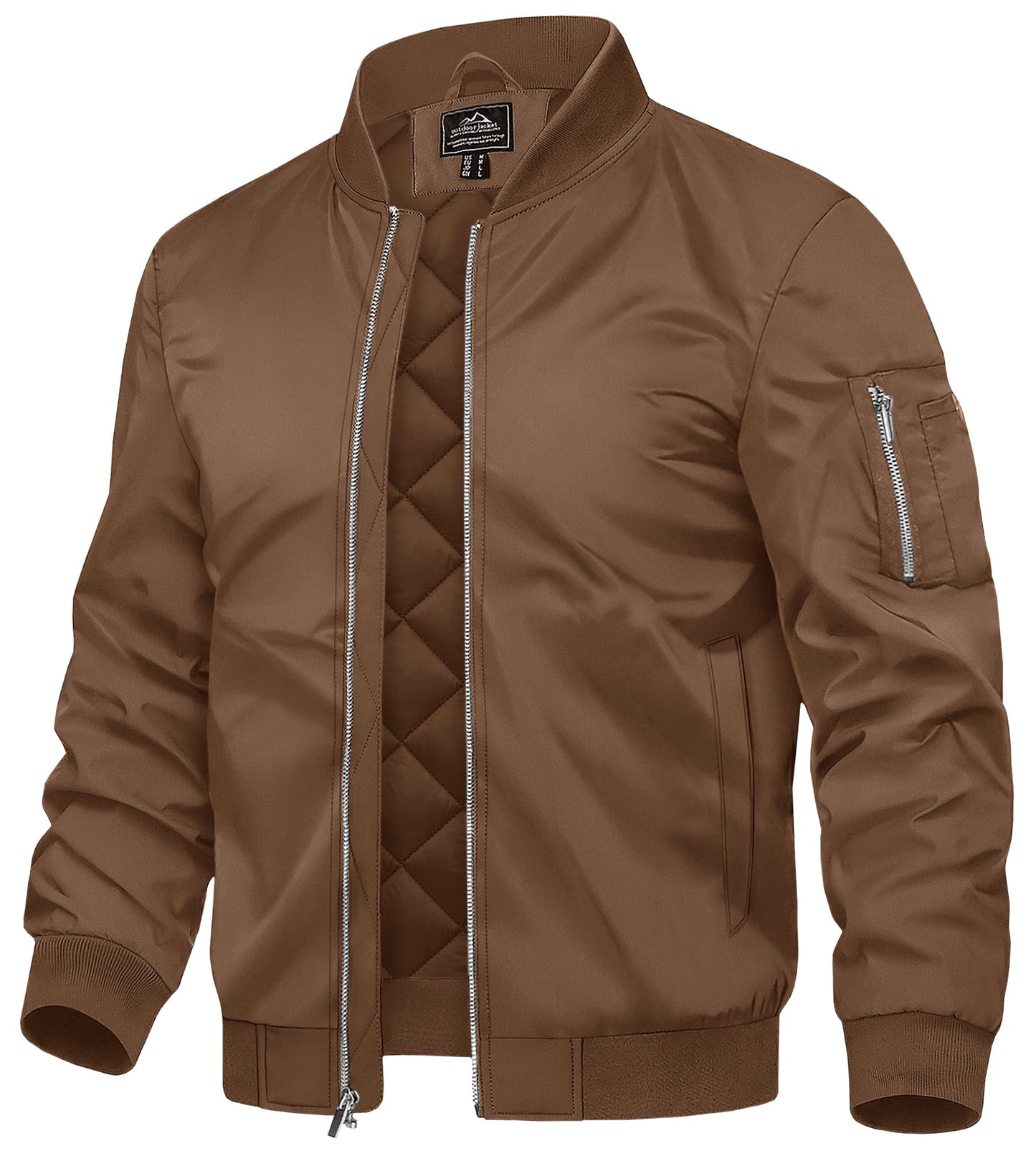 TACVASEN Men's Bomber Jackets Thermal Quilted Jacket Water Resistant Warm Winter Coats