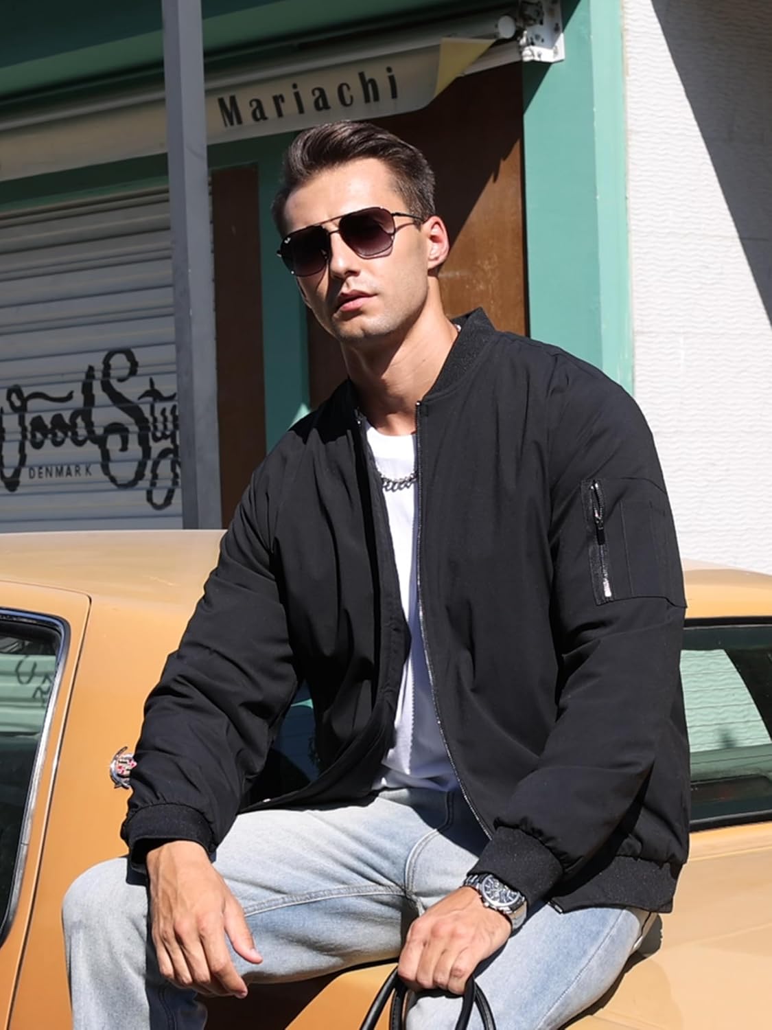 TACVASEN Men's Bomber Jackets Thermal Quilted Jacket Water Resistant Warm Winter Coats