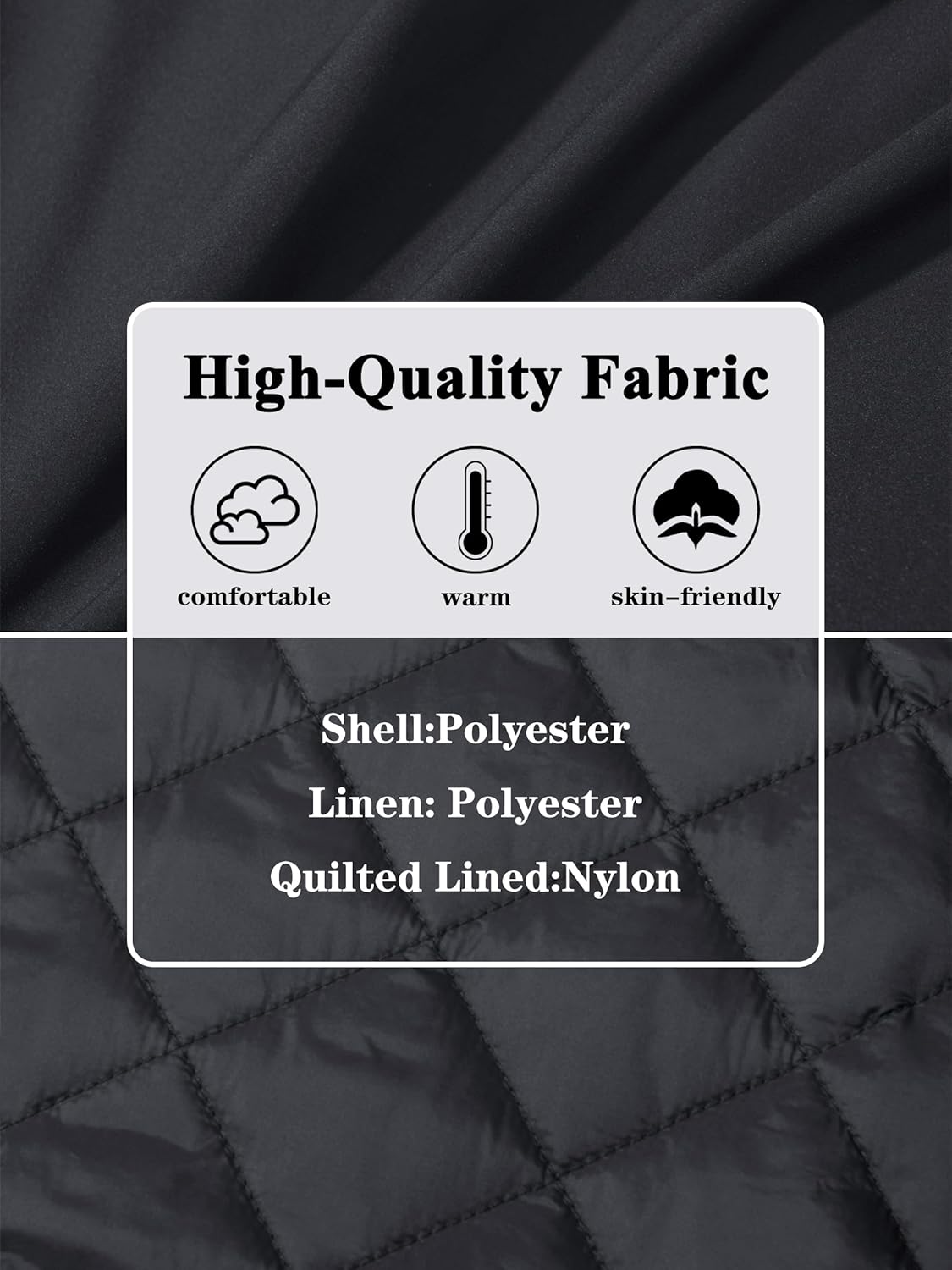 TACVASEN Men's Bomber Jackets Thermal Quilted Jacket Water Resistant Warm Winter Coats