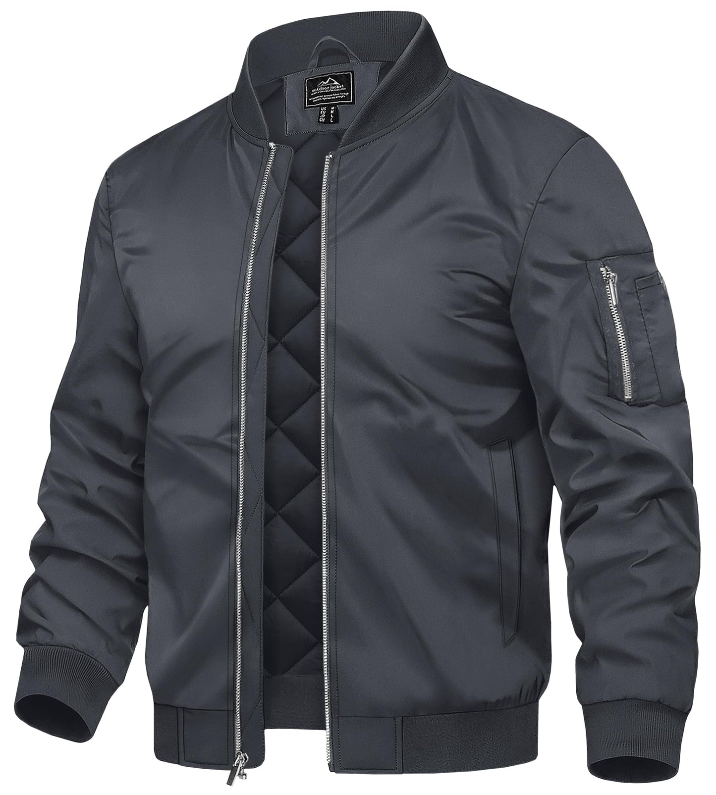 TACVASEN Men's Bomber Jackets Thermal Quilted Jacket Water Resistant Warm Winter Coats