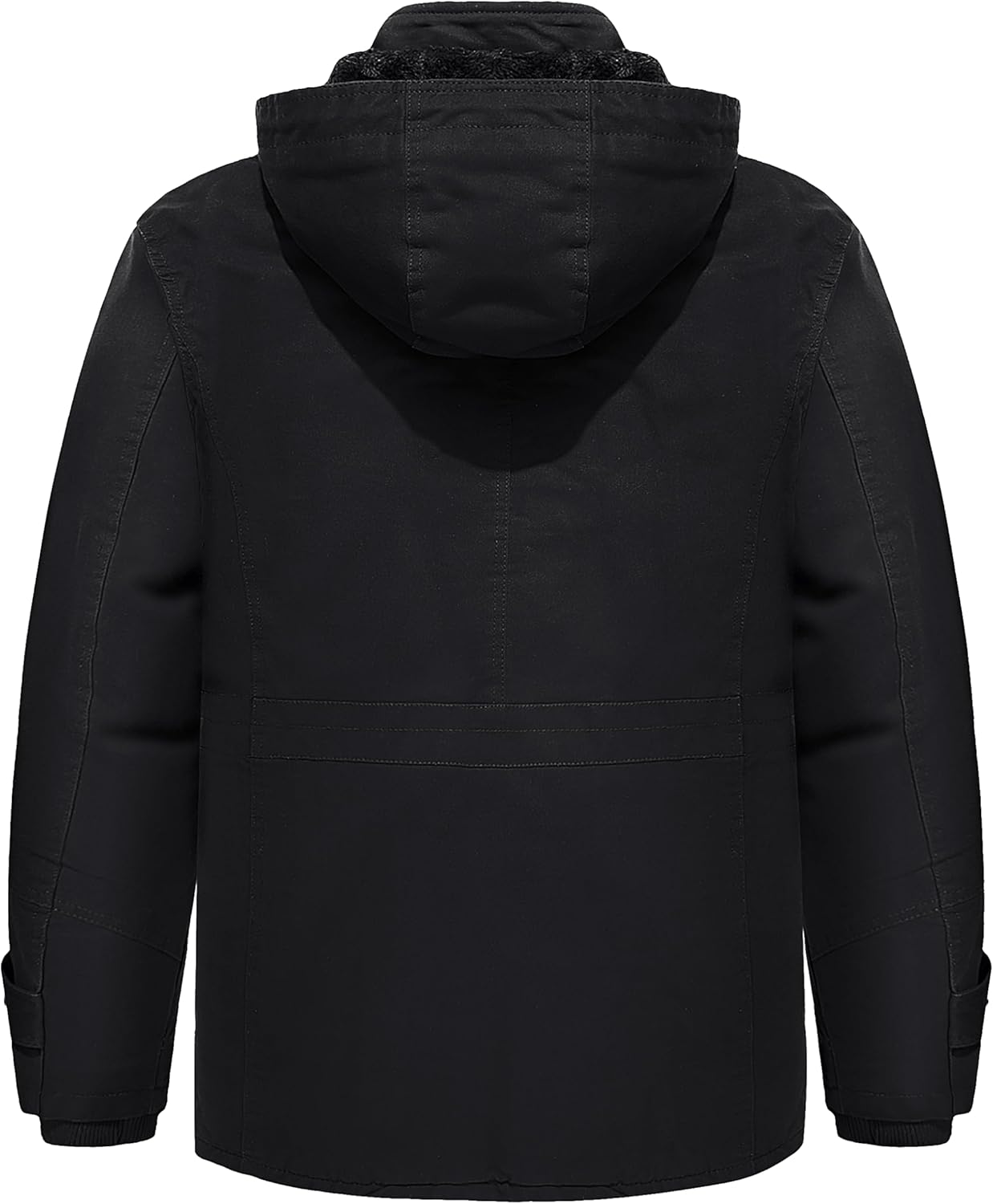 TACVASEN Men's Winter Jacket Cotton Military Jackets Fleece Lined Thick Work Warm Cargo Coats with Hooded