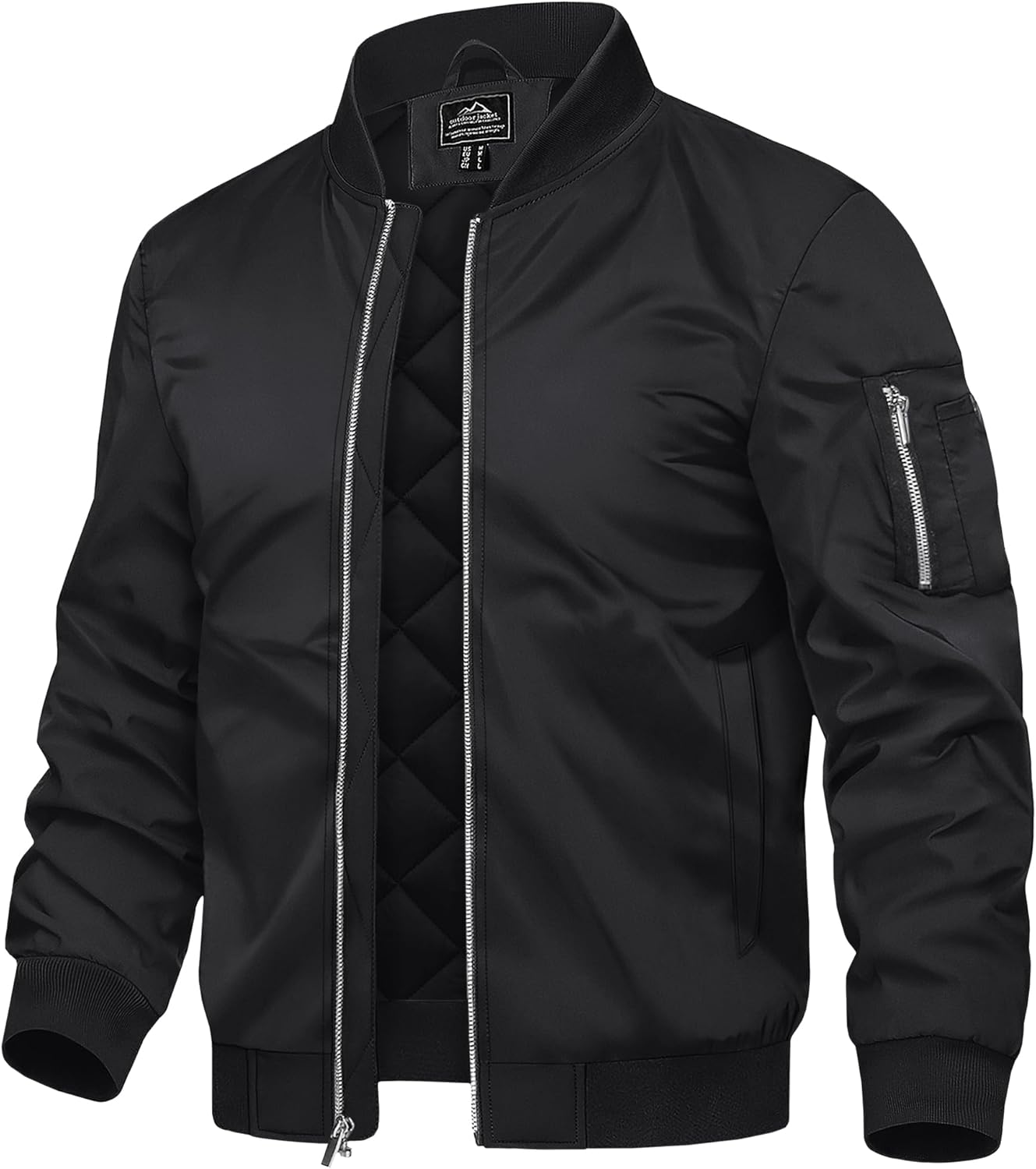 TACVASEN Men's Bomber Jackets Thermal Quilted Jacket Water Resistant Warm Winter Coats