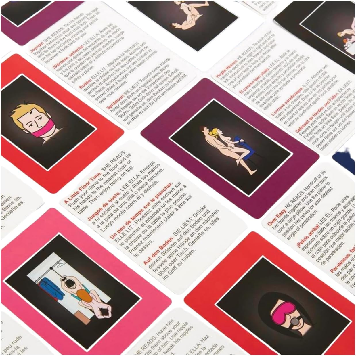 Jeux de Soumission pour Couple - 50 Positions de Sexe Bondage, Jeux érotiques, Idéal Cadeau femme Cadeau homme Cadeau couple Jouet adulte BDSM, Utilisable avec menottes Kit bondage ou Sex toýs femme