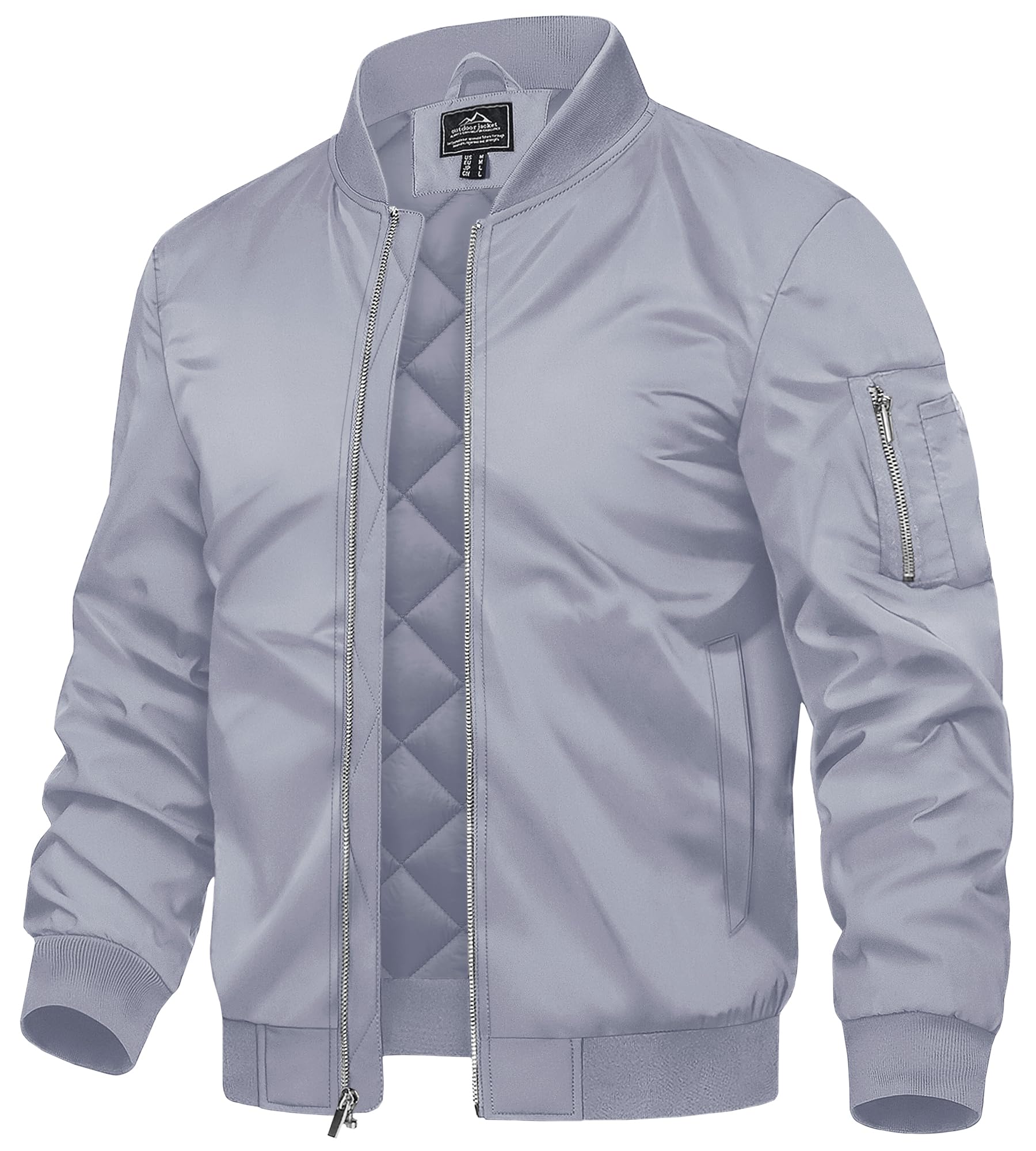 TACVASEN Men's Bomber Jackets Thermal Quilted Jacket Water Resistant Warm Winter Coats