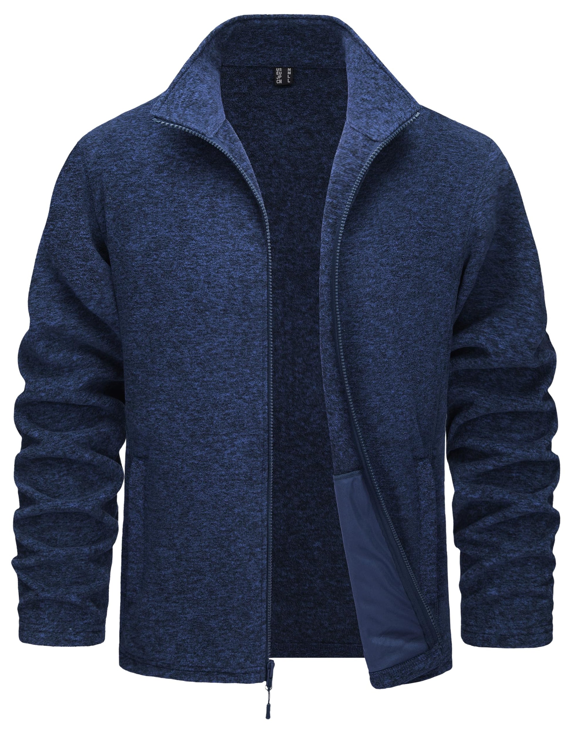 TACVASEN Men's Fleece Jackets Full Zip Lightweight Jacket Casual Soft Warm Coats with Pockets