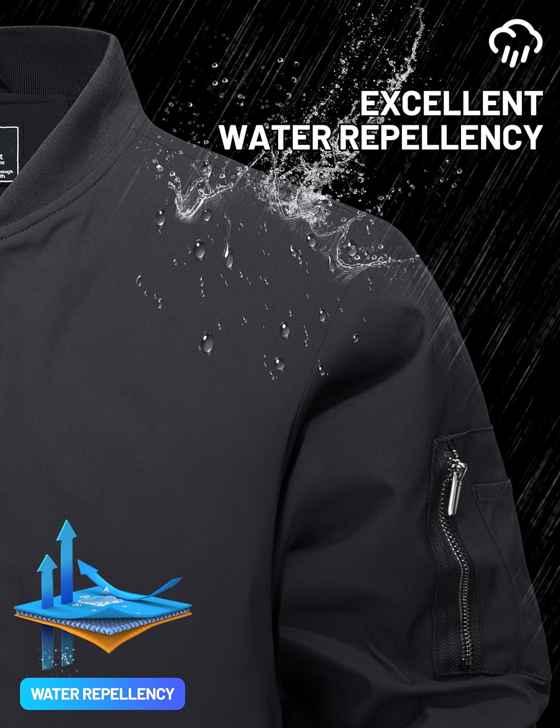 TACVASEN Men's Bomber Jackets Thermal Quilted Jacket Water Resistant Warm Winter Coats