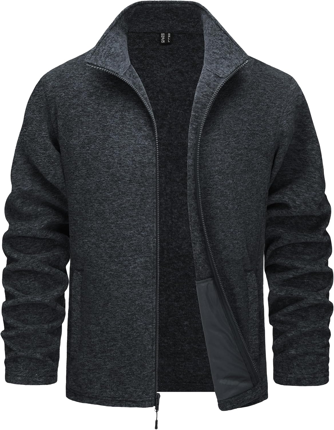 TACVASEN Men's Fleece Jackets Full Zip Lightweight Jacket Casual Soft Warm Coats with Pockets