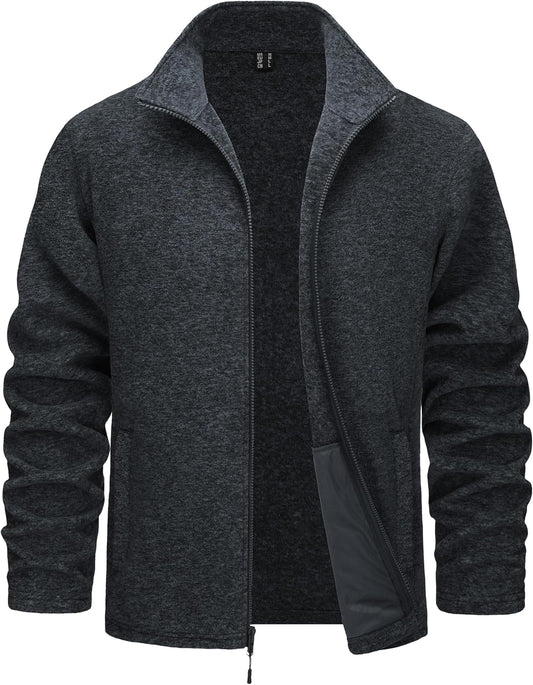 TACVASEN Men's Fleece Jackets Full Zip Lightweight Jacket Casual Soft Warm Coats with Pockets