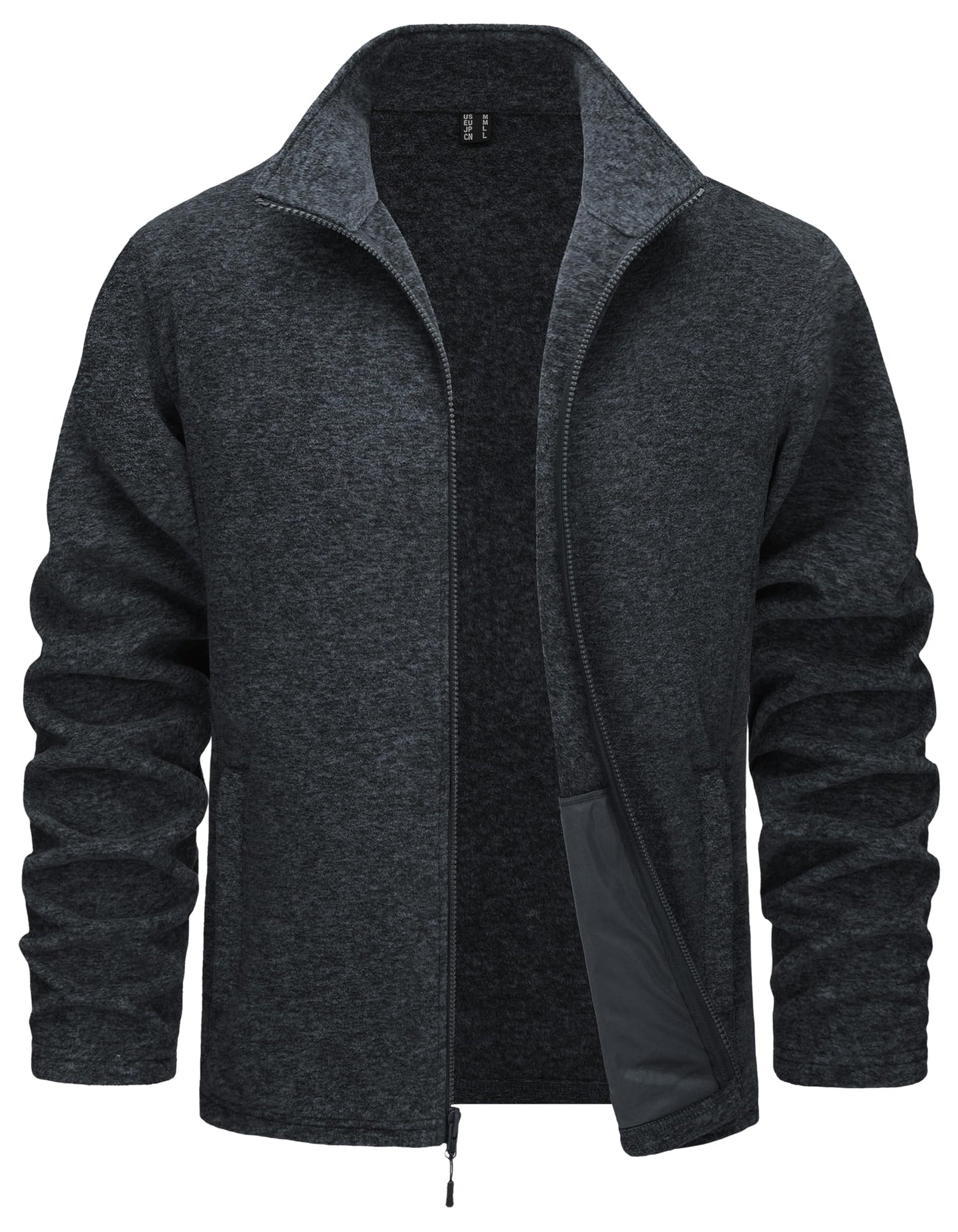 TACVASEN Men's Fleece Jackets Full Zip Lightweight Jacket Casual Soft Warm Coats with Pockets