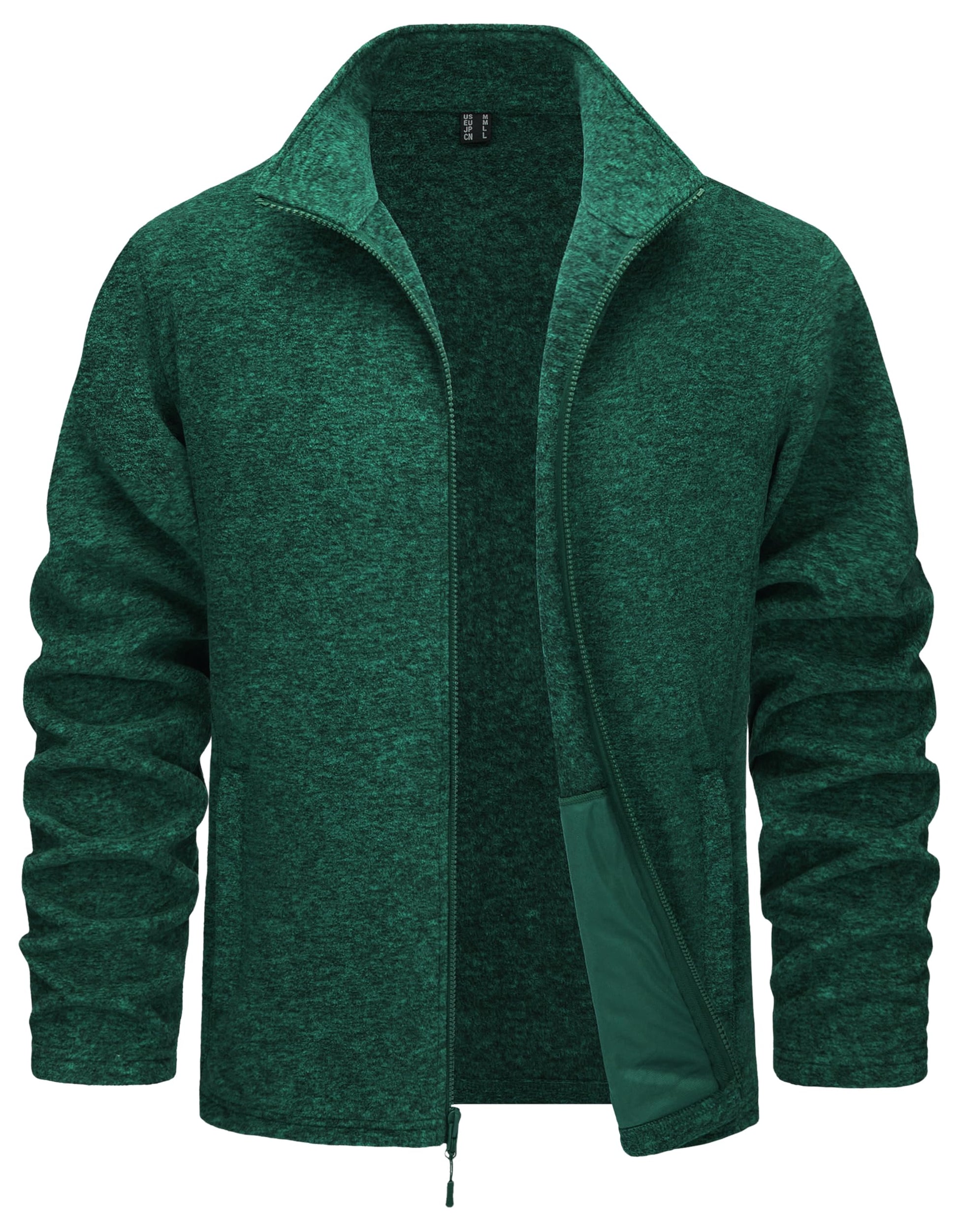 TACVASEN Men's Fleece Jackets Full Zip Lightweight Jacket Casual Soft Warm Coats with Pockets