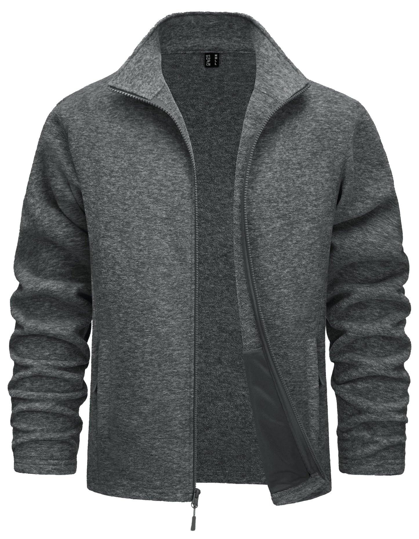 TACVASEN Men's Fleece Jackets Full Zip Lightweight Jacket Casual Soft Warm Coats with Pockets