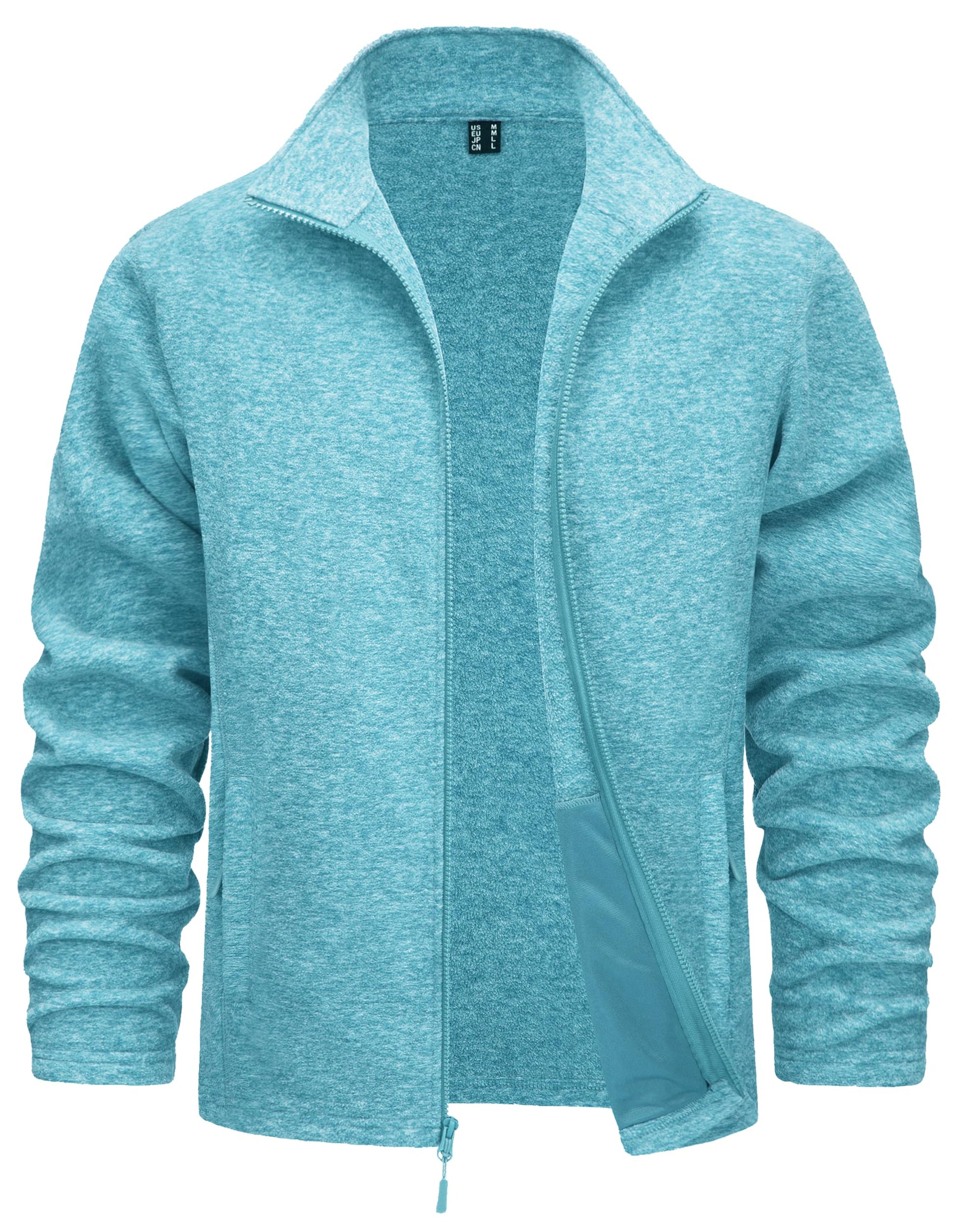 TACVASEN Men's Fleece Jackets Full Zip Lightweight Jacket Casual Soft Warm Coats with Pockets