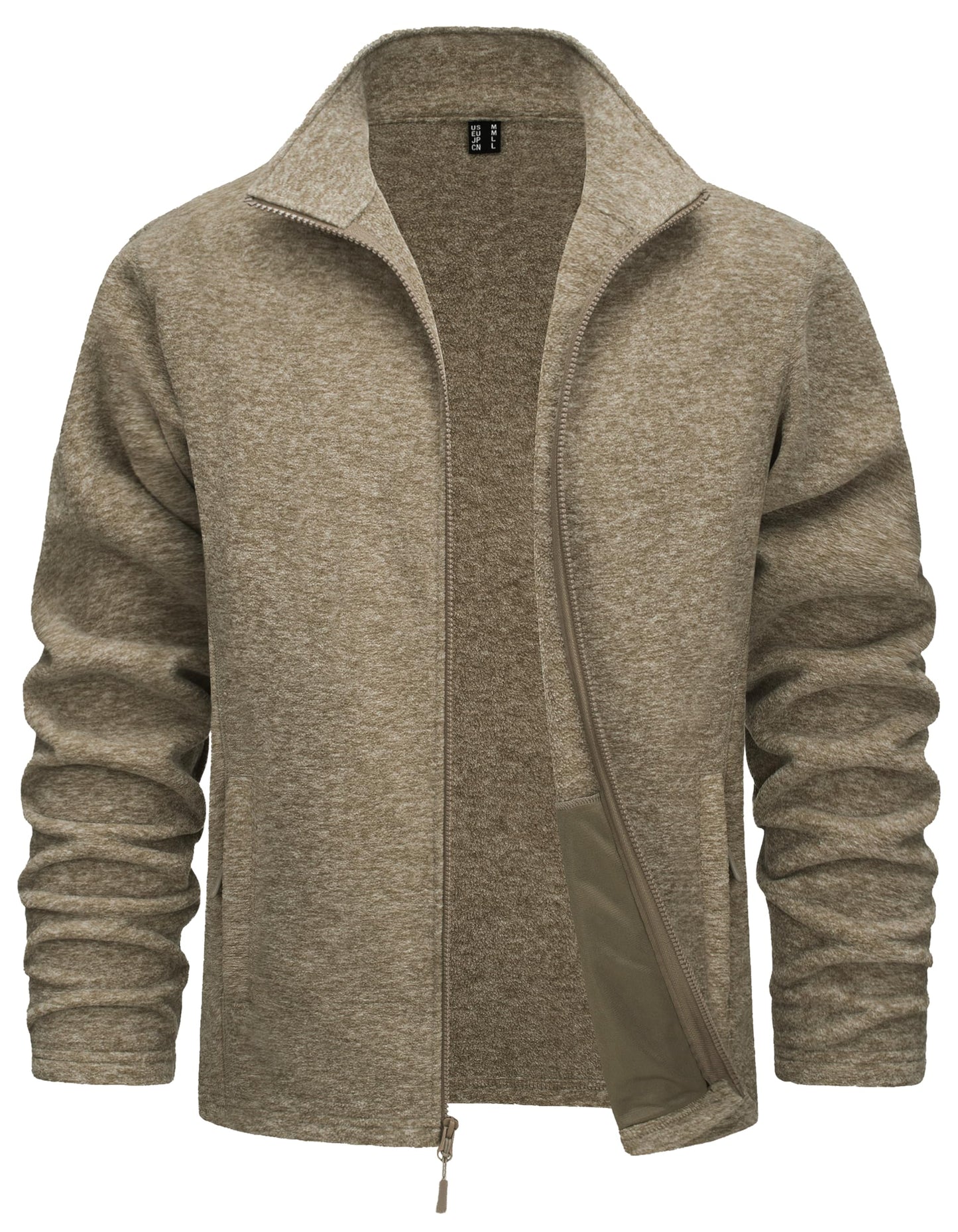 TACVASEN Men's Fleece Jackets Full Zip Lightweight Jacket Casual Soft Warm Coats with Pockets