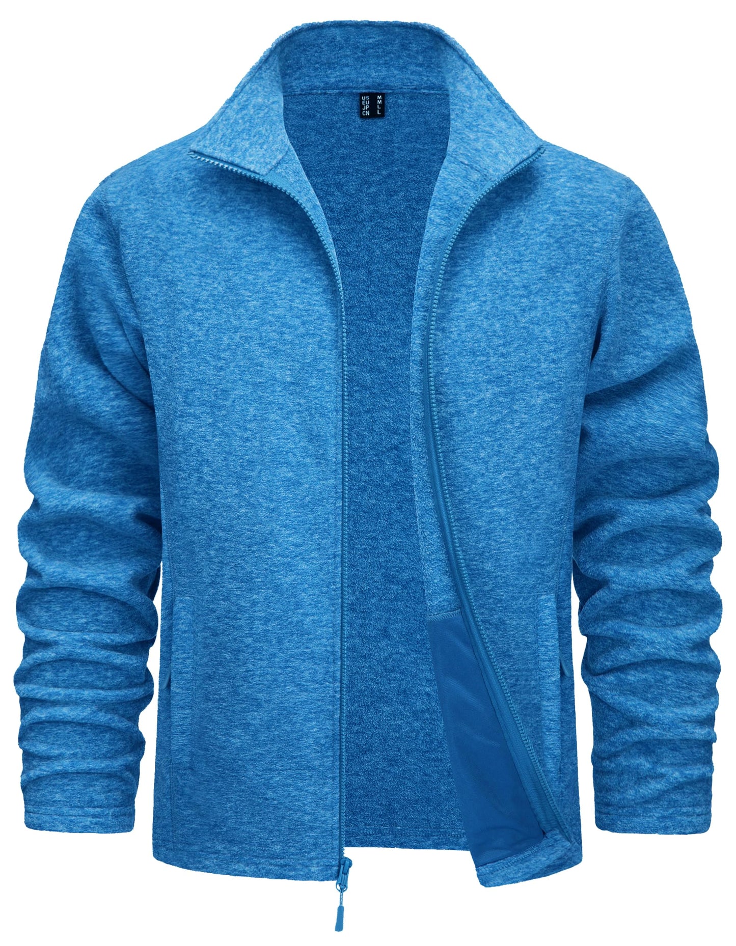TACVASEN Men's Fleece Jackets Full Zip Lightweight Jacket Casual Soft Warm Coats with Pockets