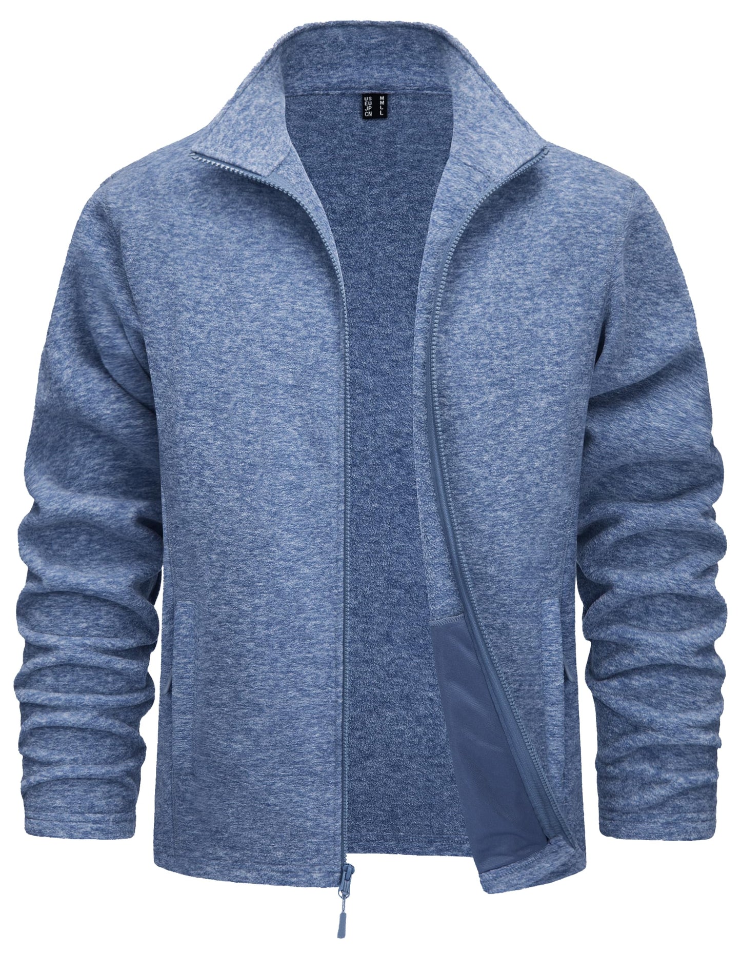 TACVASEN Men's Fleece Jackets Full Zip Lightweight Jacket Casual Soft Warm Coats with Pockets