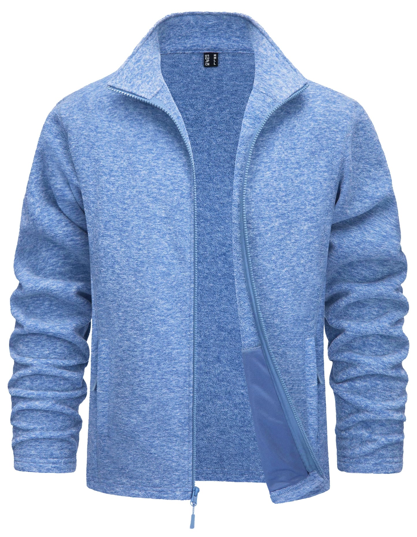 TACVASEN Men's Fleece Jackets Full Zip Lightweight Jacket Casual Soft Warm Coats with Pockets