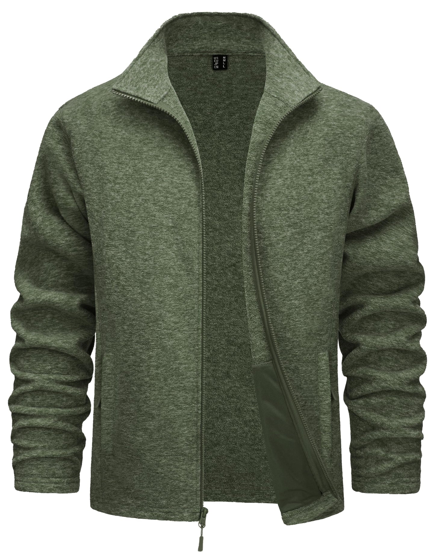 TACVASEN Men's Fleece Jackets Full Zip Lightweight Jacket Casual Soft Warm Coats with Pockets